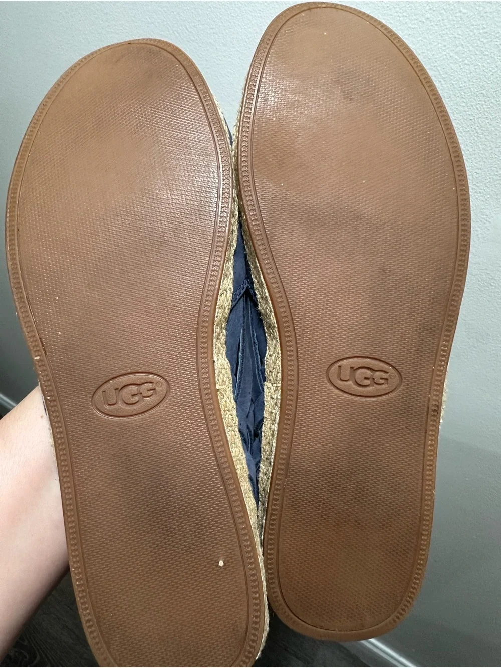 UGG Tippie Navy Blue Nubuck Espadrille Flats Women's Size 10